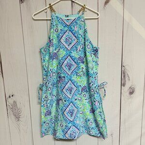 Lilly Pulitzer Pearl Romper Size 8 Blue Ibiza Open Water EUC